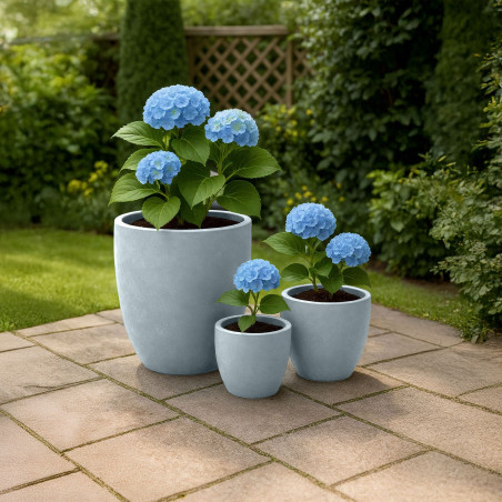 Ensemble de 3 pots de fleurs 1 gris