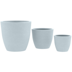 Ensemble de 3 pots de fleurs 1 gris
