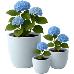 Ensemble de 3 pots de fleurs 1 gris