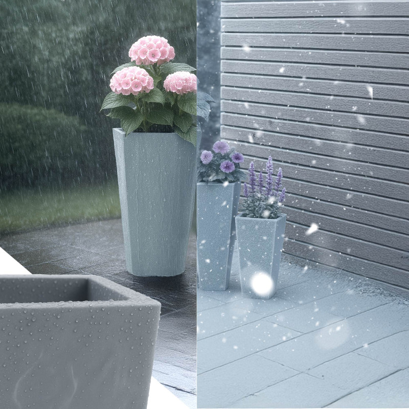 Ensemble de 3 pots de fleurs 2 gris