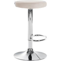 Set di 2 sgabelli da bar Ponte in velluto cromato crema