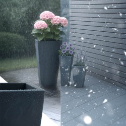 Ensemble de 3 pots de fleurs anthracite