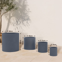 Ensemble de 4 pots de fleurs 1 anthracite