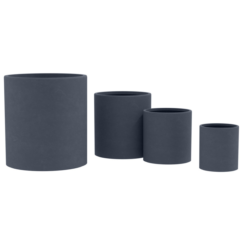 Ensemble de 4 pots de fleurs 1 anthracite