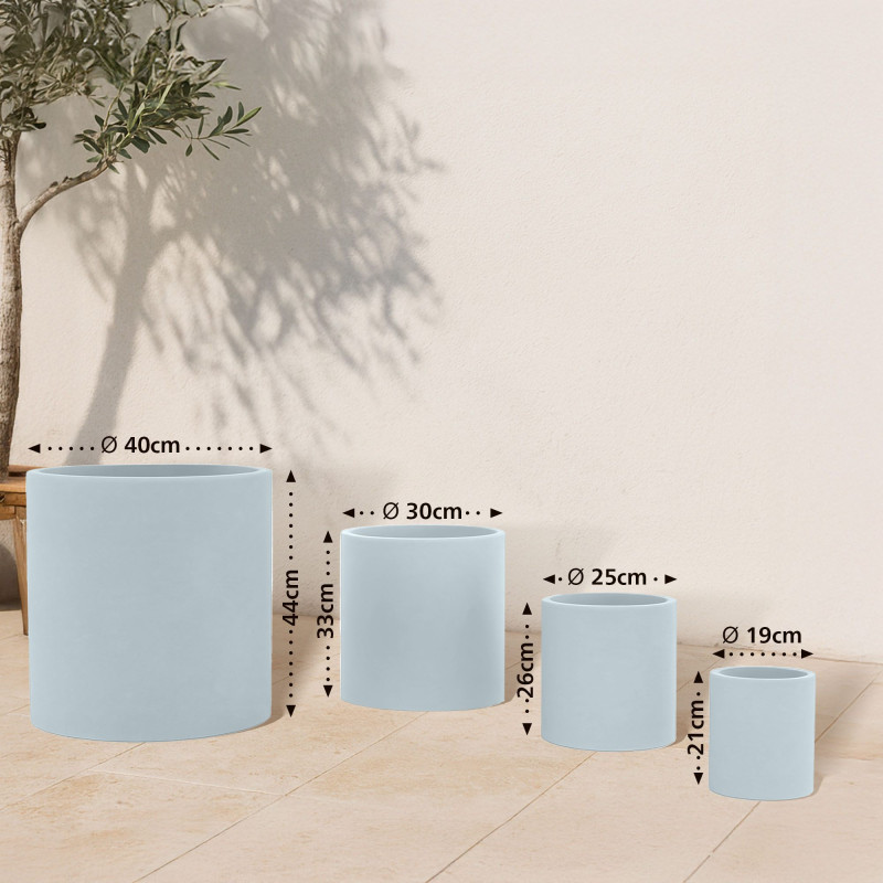 Ensemble de 4 pots de fleurs 1 gris