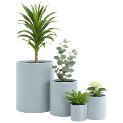 Ensemble de 4 pots de fleurs 1 gris