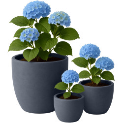 Ensemble de 3 pots de fleurs 1 anthracite