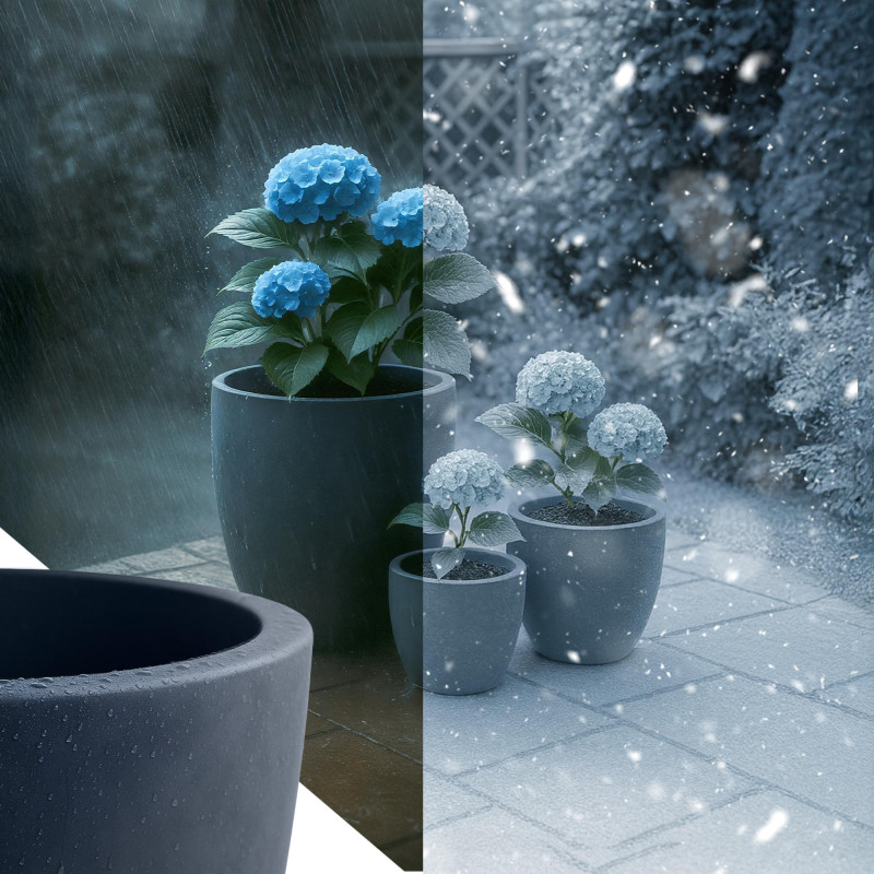 Ensemble de 3 pots de fleurs 1 anthracite