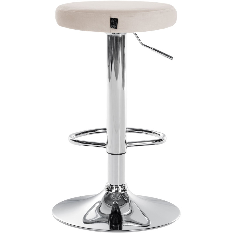 Lot de 2 tabourets de bar Ponte velours chrome crème
