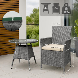 Groupe de Chaises Fireda gris-mélange