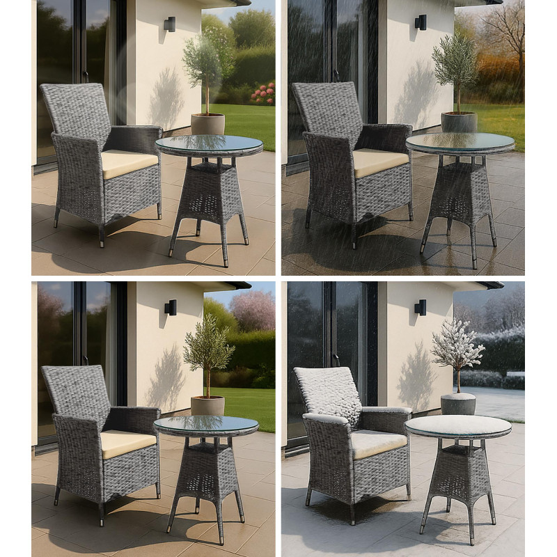 Groupe de Chaises Fireda gris-mélange