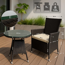 Groupe de Chaises Fireda brun foncé