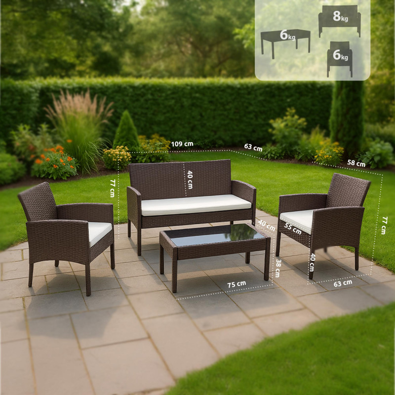 Ensemble de si?ges Ramunda, marron