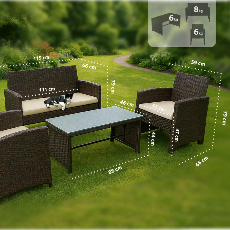Groupe de Chaises Toruba brun