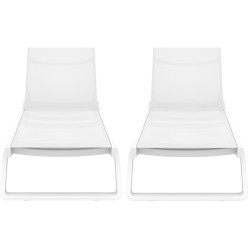 Ensemble de 2 chaises longues Tropic blanc