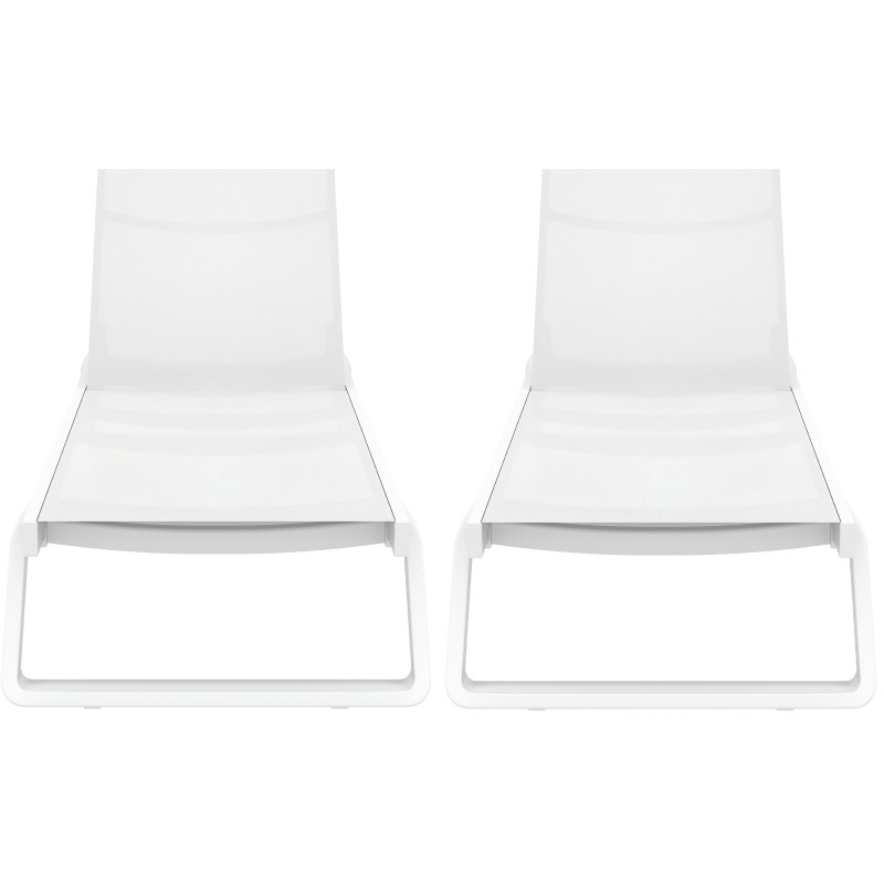 Ensemble de 2 chaises longues Tropic blanc