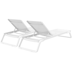 Ensemble de 2 chaises longues Tropic blanc