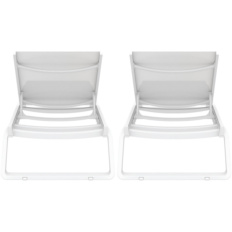 Ensemble de 2 chaises longues Tropic blanc