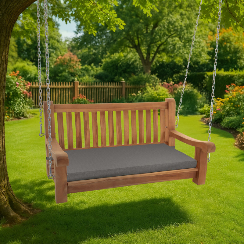 Banc à bascule Joyce avec coussin d'assise 120 cm + teck gris foncé