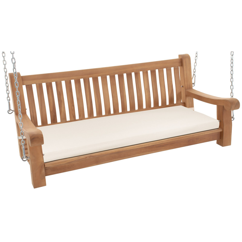 Banc à bascule Joyce avec coussin d'assise 150 cm + teck crème
