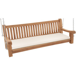 Banc à bascule Joyce avec coussin d'assise 180 cm + teck crème