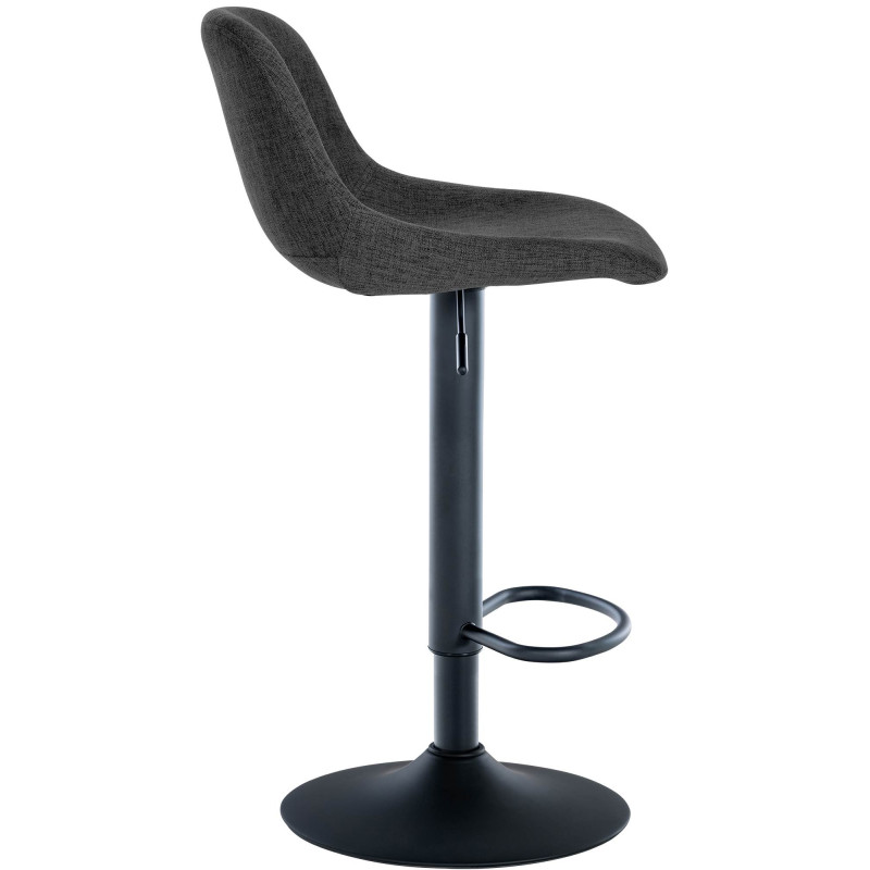 Tabouret de bar Loft en tissu noir