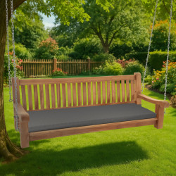 Banc à bascule Joyce avec coussin d'assise 180 cm + teck gris foncé