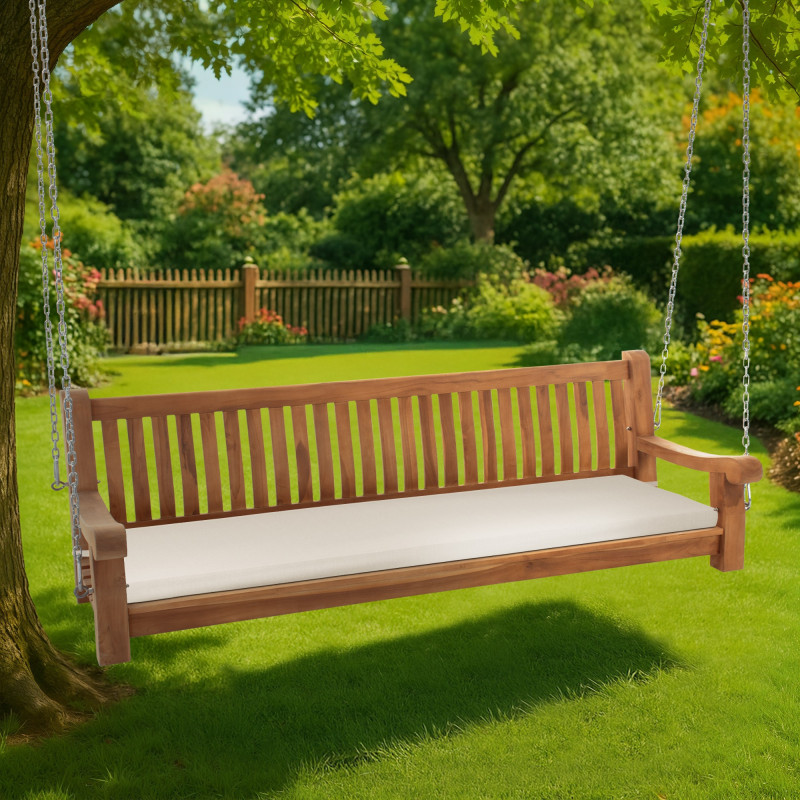 Banc à bascule Joyce avec coussin d'assise 200 cm + teck crème