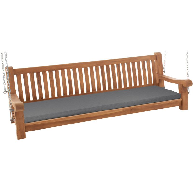 Banc à bascule Joyce avec coussin d'assise 200 cm + teck gris foncé