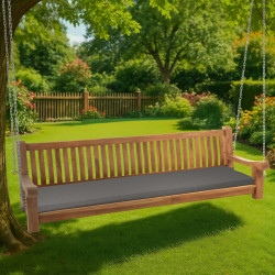 Banc à bascule Joyce avec coussin d'assise 220 cm + teck gris foncé