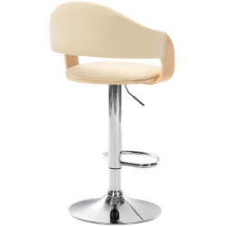Tabouret de bar Nilse en cuir artificiel chromé nature/crème