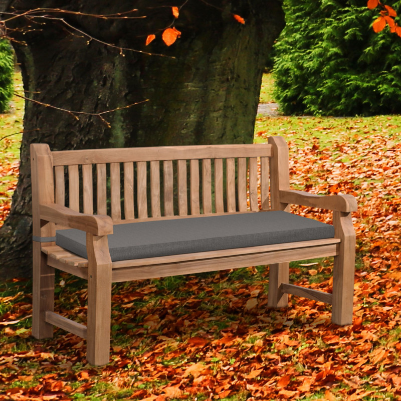 Banc Jackson en teck avec coussin d'assise 150 cm + teck gris fonc?