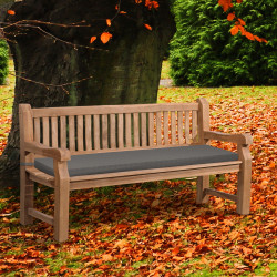Banc Jackson en teck avec coussin d'assise 180 cm + teck gris fonc?