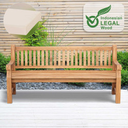 Teakbank Jackson mit Sitzkissen 200 cm + teak
