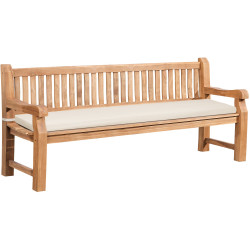 Banc Jackson en teck avec coussin d'assise 220 cm + teck cr?me
