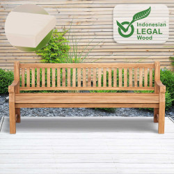 Teakbank Jackson mit Sitzkissen 220 cm + teak