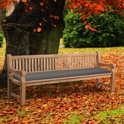 Banc Jackson en teck avec coussin d'assise 240 cm + teck gris fonc?