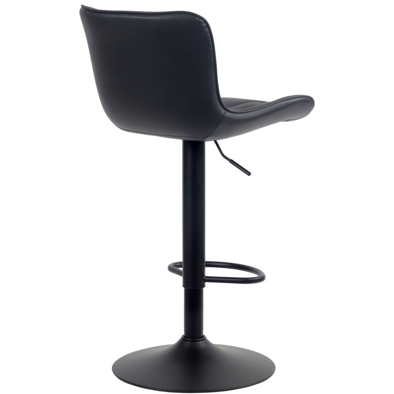 Lot de 2 tabourets de bar Linus en cuir artificiel noir