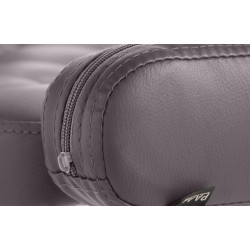 Sgabello Dublin in similpelle marrone,cromo