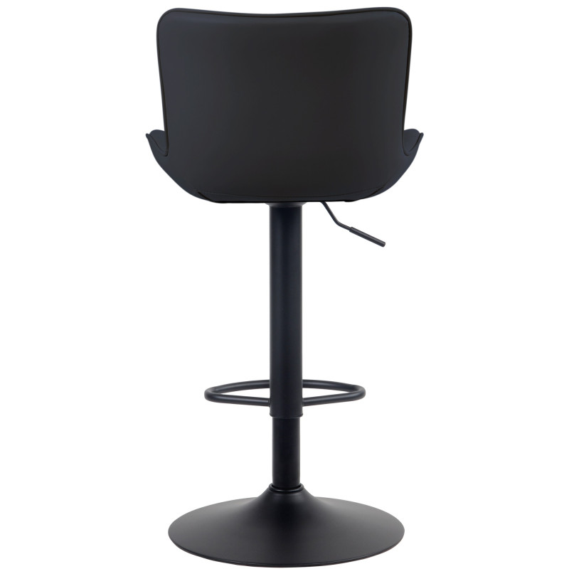 Lot de 2 tabourets de bar Linus en cuir artificiel noir