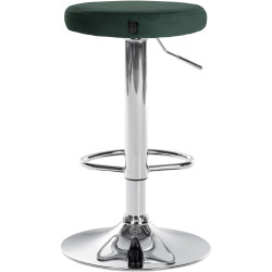 Lot de 2 tabourets de bar Ponte velours vert chrome