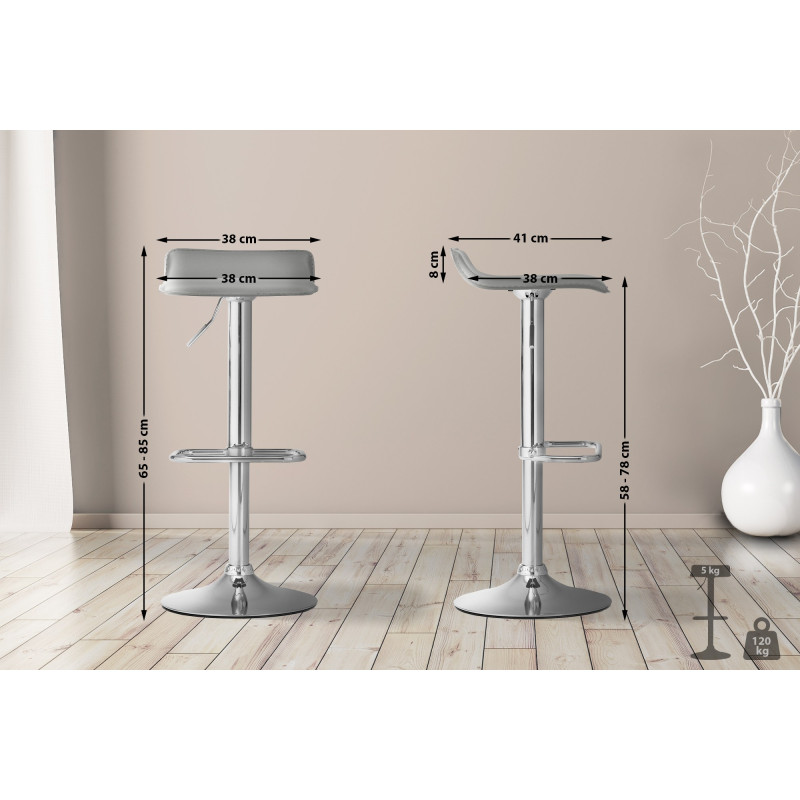 Tabouret de bar DYN gris