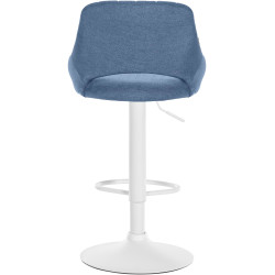 Tabouret de bar Milet en tissu bleu