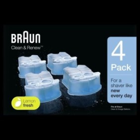 Braun Clean And Renew Recharge De Cartouches Pour Rasoir …lectrique, Pack De 4, Compatibles Braun SmartCare, Clean&Charge Center
