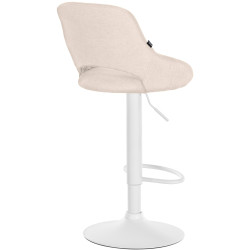 Tabouret de bar Milet en tissu crème
