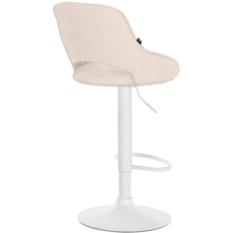 Tabouret de bar Milet en tissu crème