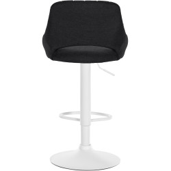 Tabouret de bar Milet en tissu noir