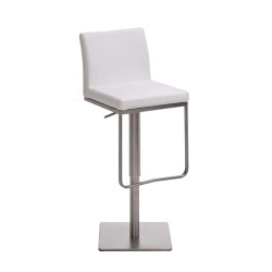 Tabouret de bar Panama E en similicuir blanc