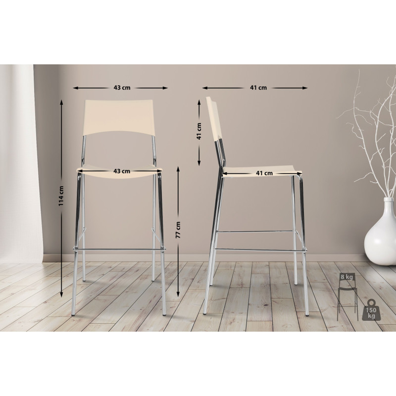 Tabouret de bar Gênes crème