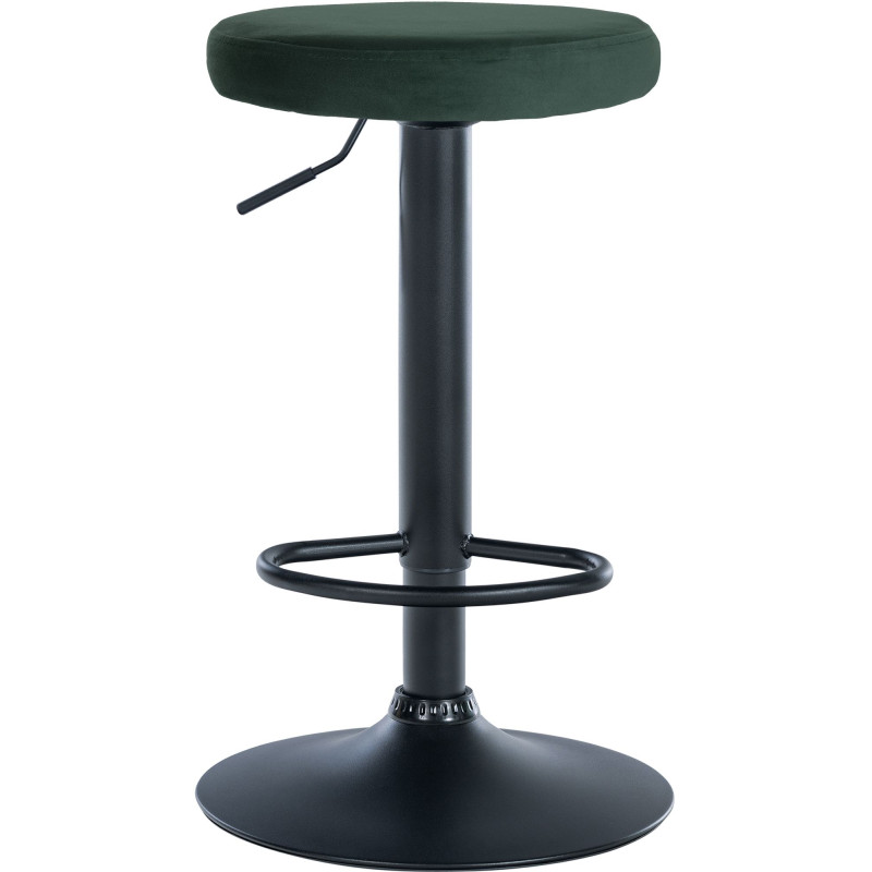 Lot de 2 tabourets de bar Ponte velours noir vert